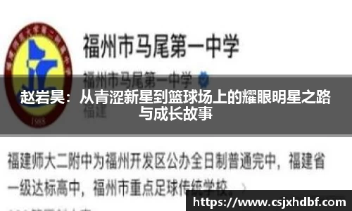 赵岩昊：从青涩新星到篮球场上的耀眼明星之路与成长故事